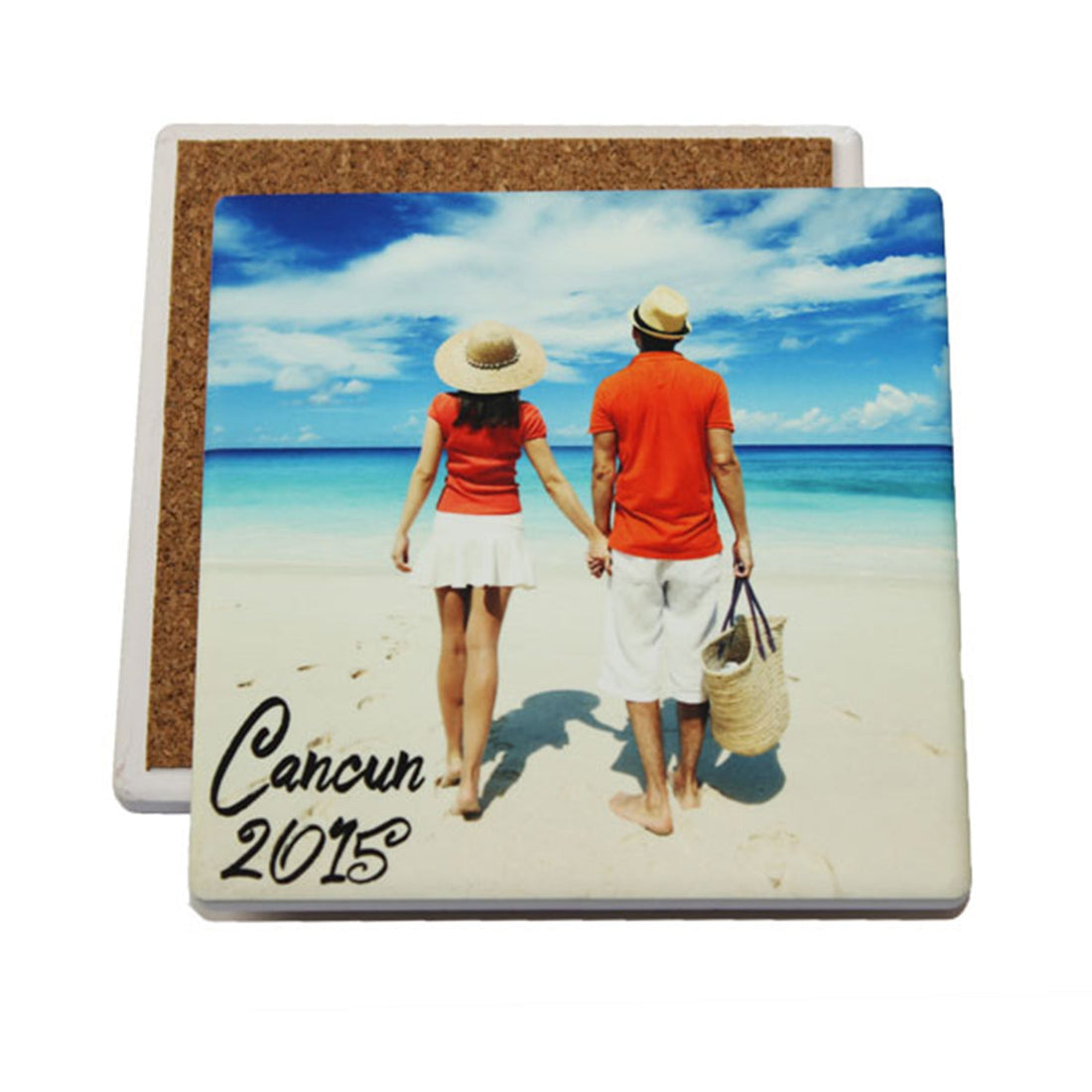 Monarch Sublimation Sandstone Coaster w/Cork Backing, Square, 3.94" x 3.94"