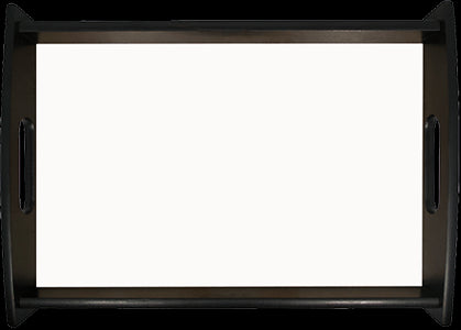 Unisub Small Wood Natural Serving Tray w/Gloss White Hardboard Insert, 9" x 14.38" x 1.63 "